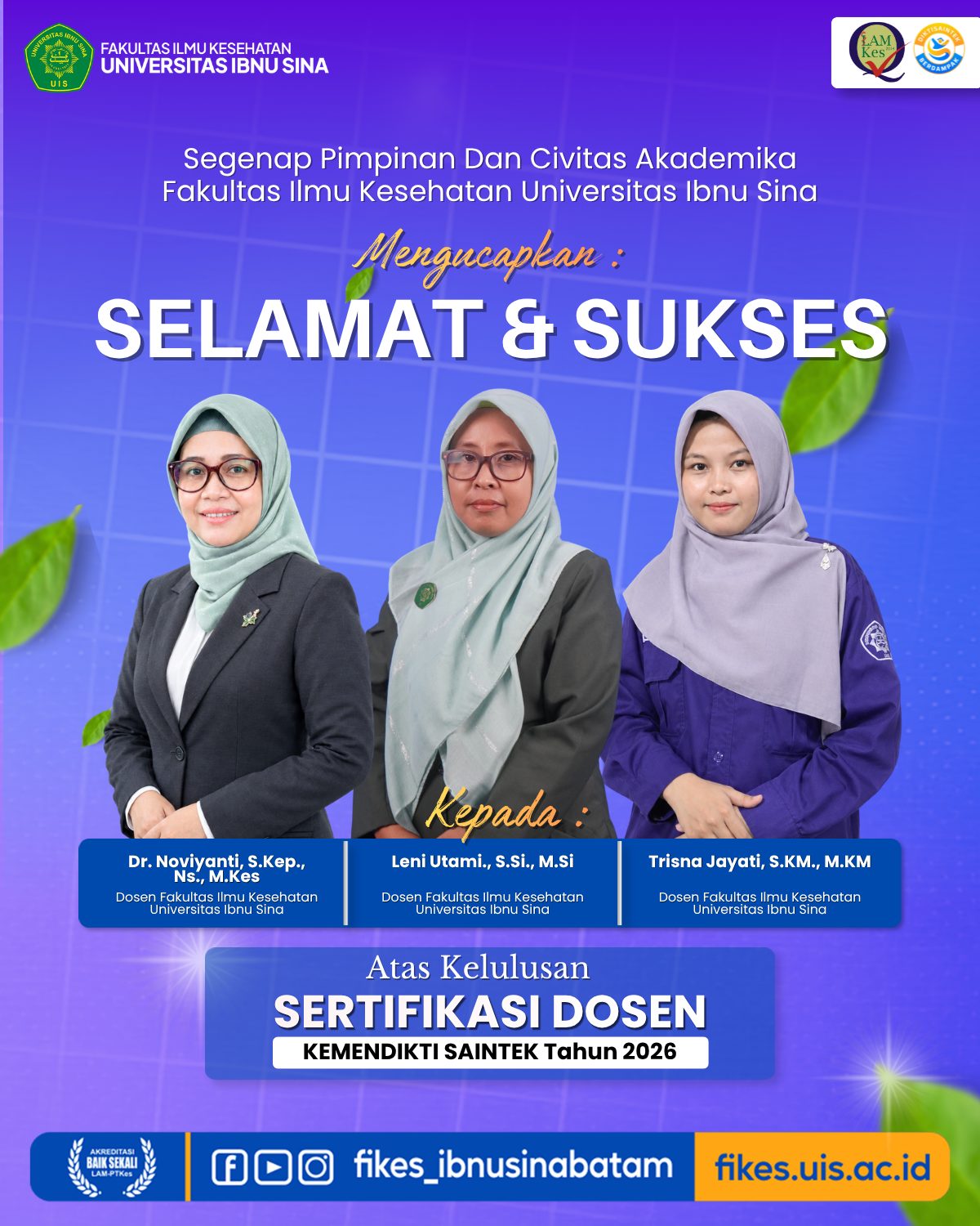 Dosen Fakultas Ilmu Kesehatan Universitas Ibnu Sina Ikuti Workshop PASTI-Q1 Tahun 2026
